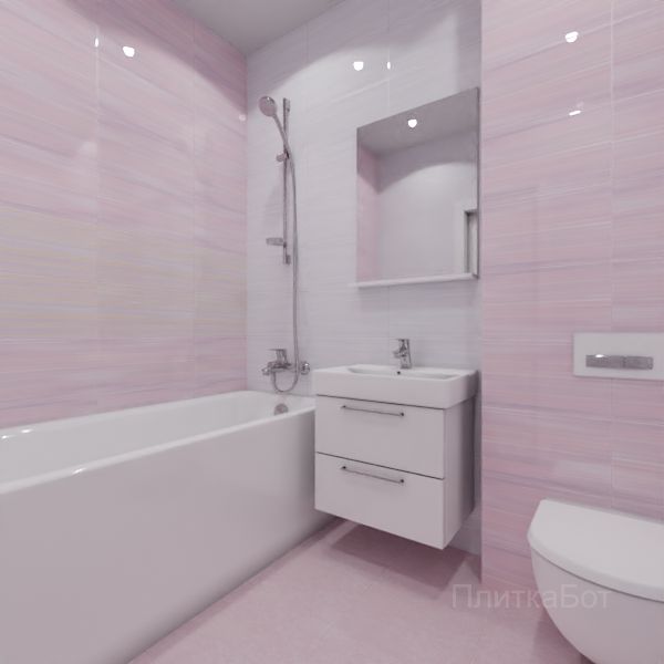 Laparet, Spring (розовый), Два декора над ванной № 1